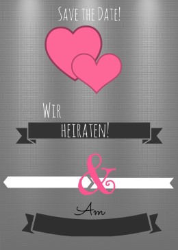 Save the Date Karte Hochzeit "hearts1"