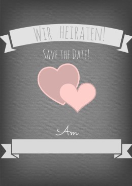 Save the Date Karte Hochzeit "hearts2"